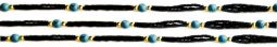 Triple-strand Black Tulasi 1mm, Turquoise